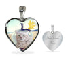 Cute LaPerm Cat Print Heart Pendant Luxury Necklace