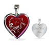 Pit Bull Terrier Dog Print Heart Charm Necklaces