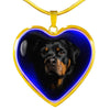 Amazing Rottweiler Dog Print Heart Charm Necklaces