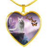 Turkish Angora Cat Print Heart Pendant Luxury Necklace