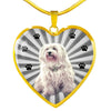 Havanese Dog Print Heart Charm Necklace