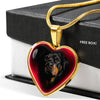 Rottweiler Dog Print Heart Charm Necklaces