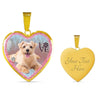 Norfolk Terrier Dog Print Heart Charm Necklaces