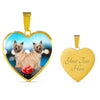 Cairn Terrier Print Heart Pendant Luxury Necklace