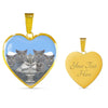 Cute British Shorthair Cat Print Heart Pendant Luxury Necklace