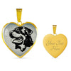 Rottweiler Dog Black&White Art Print Heart Charm Necklaces