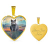 Cute Chartreux Cat Print Heart Pendant Luxury Necklace