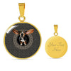 Basset Hound Dog Print Circle Pendant Luxury Necklace