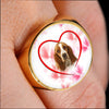 Basset Hound Print Signet Ring