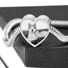 Alaskan Malamute Print luxury Heart Charm Bracelet