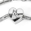 Alaskan Malamute Print luxury Heart Charm Bracelet