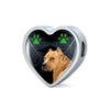 Staffordshire Bull Terrier Print Heart Charm Braided Bracelet