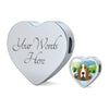 Basset Hound Dog Vector Print Heart Charm Leather Woven Bracelet