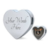 Amazing Basset Hound Dog Print Heart Charm Leather Bracelet