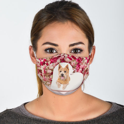 Norwich Terrier Floral Print Face Mask