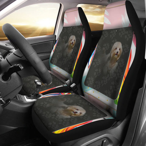 Cute Havanese Dog Print Car Seat Covers