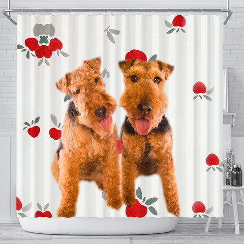 Welsh Terrier Dog Print Shower Curtain