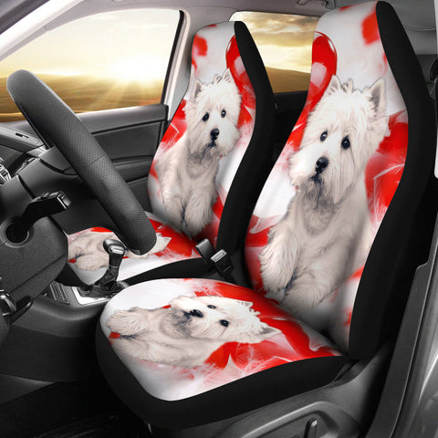 West Highland White Terrier Dog Print Car Seat Covers