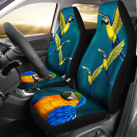 BlueandYellow Macaw Parrot Print Car Seat Covers