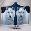 Hokkaido Dog Print Hooded Blanket