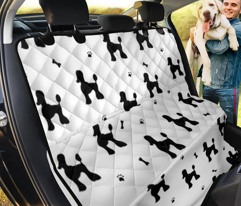 Poodle Black White Patterns Print Pet Seat Covers