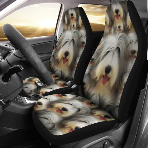 Bearded Collie Dog In Lots Print Car Seat Covers