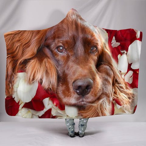 Irish Setter Dog Print Hooded Blanket