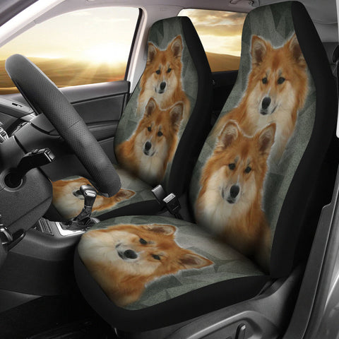 Cute Icelandic Sheepdog Print Car Seat Covers