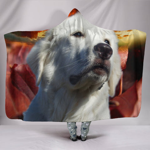 Great Pyrenees Print Hooded Blanket