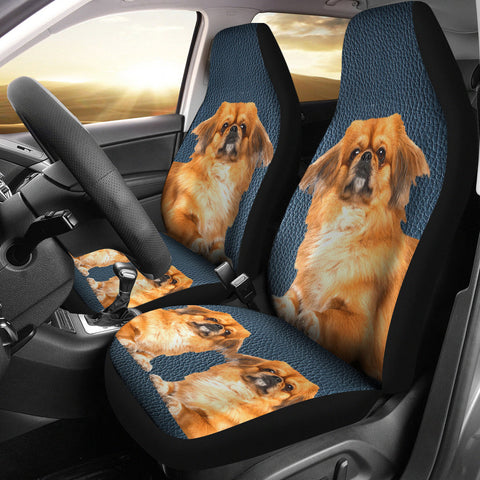 Cute Pekingese Dog Print Car Seat Covers