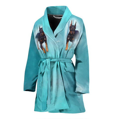 Doberman Pinscher Dog Print Women's Bath Robe