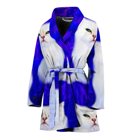 Lovely Persian Cat Print Women's Bath Robe