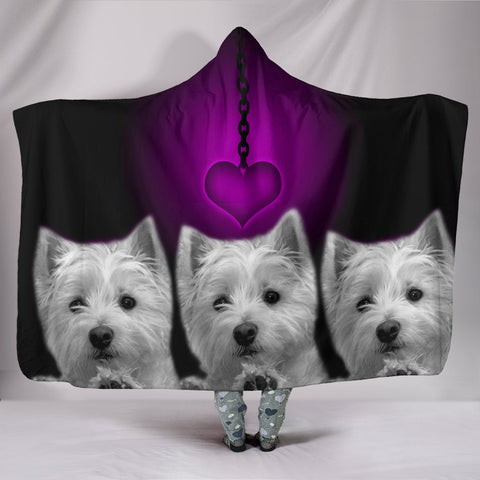 West Highland White Terrier Love Print Hooded Blanket