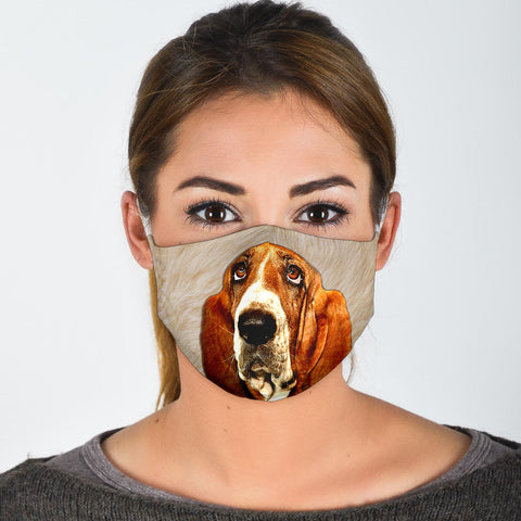 Basset Hound Print Face Mask
