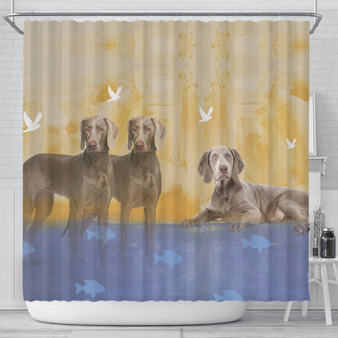 Amazing Weimaraner Dog Print Shower Curtain