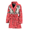 Whippet Dog Print Women's Bath Robe