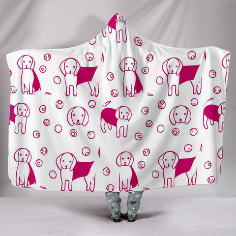 Cute Beagle dog Patterns Print Hooded Blanket