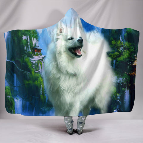 American Eskimo Print Hooded Blanket