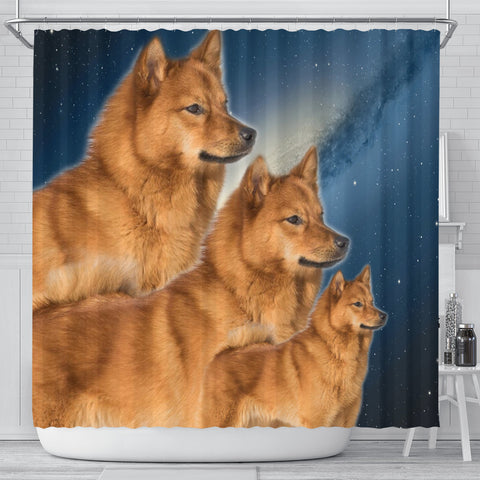 Finnish Spitz Print Shower Curtains