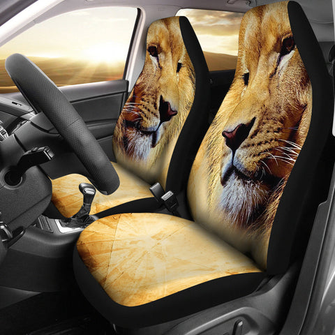 Lion Face Print Car Seat Covers