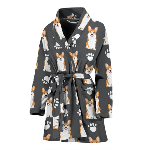 Pembroke Welsh Corgi Print Women's Bath Robe