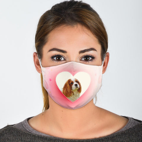 Cute Cavalier King Charles Spaniel Love Print Face Mask