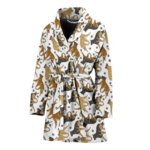 Belgian Tervuren Dog Pattern Print Women's Bath Robe