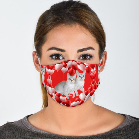 Singapura Cat Print Love Bubbles Print Face Mask