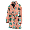 Cute French Bulldog Pattern Print Women's Bath Robe