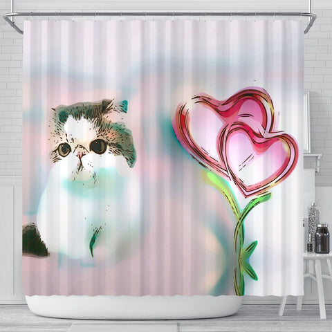 Exotic Shorthair Cat Print Shower Curtain