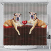 Border Terrier Love Print Shower Curtain