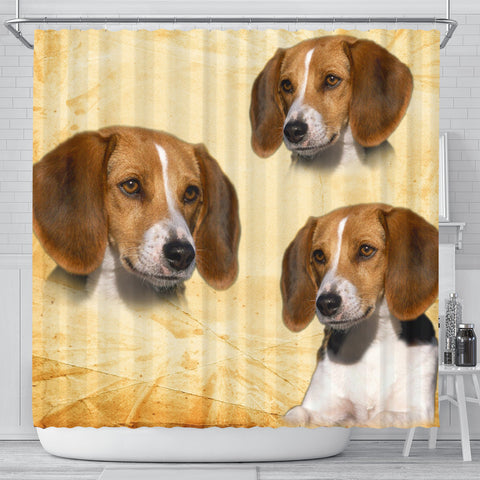 Cute American Foxhound Print Shower Curtains