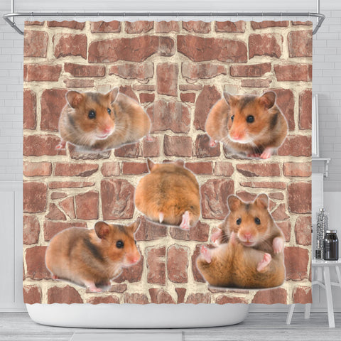 Cute Djungarian Hamster Print Shower Curtains