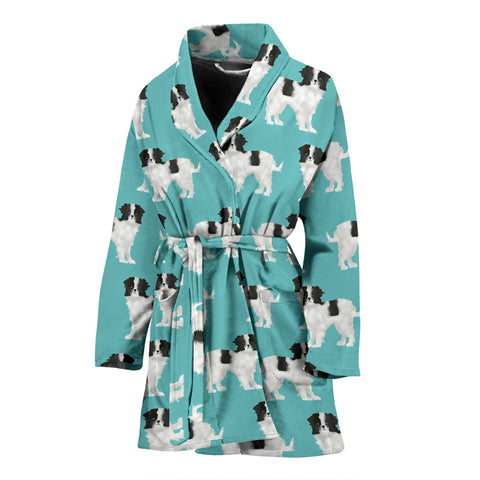 Lovely Japanese Chin Dog Pattern Print Women's Bath Robe